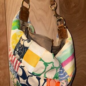 COACH Patchwork Hobo Shoulder Bag One Strap Signature Y2K Vintage Retro